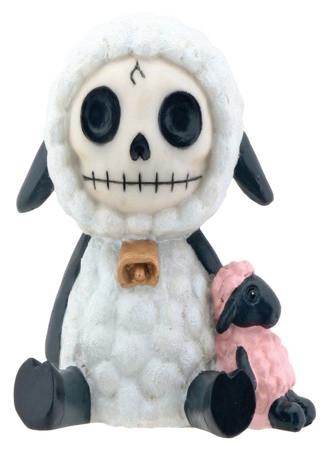 SUMMIT COLLECTION Furrybones Wooolee Signature Skeleton in White Sheep Costume with Small Pink Sheep Doll. - Image 1